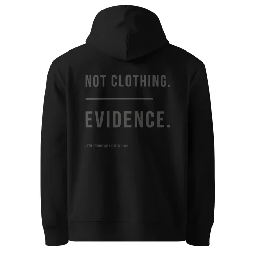 Streetwear Hoodie, Bio-Baumwolle, Schwarz - No Clothing. Evidence.