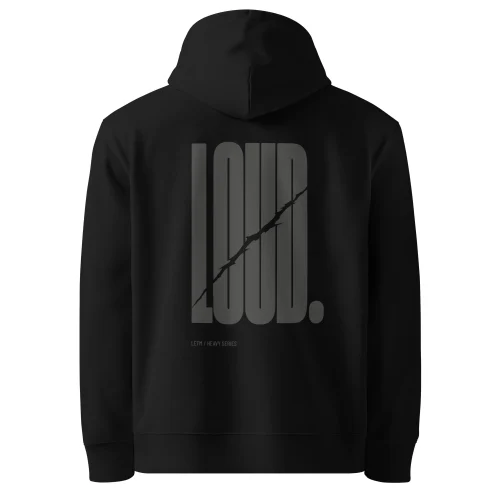 Hoodie aus Bio-Baumwolle, schwarz - LOUD - LETM Heavy Series