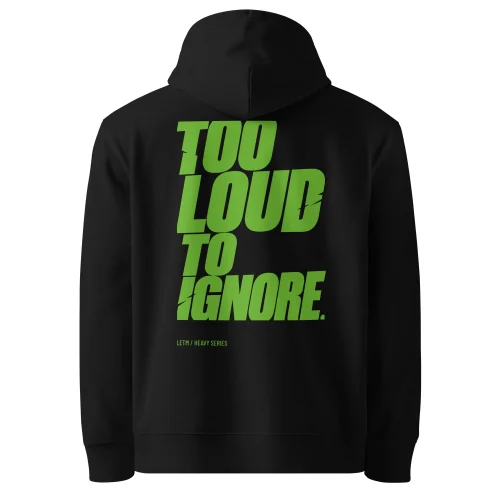 Hoodie aus Bio-Baumwolle - Schwarz - Too Loud To Ignore