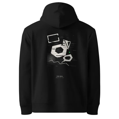 Objects That Stray -Streetwear Hoodie mit Kunstmotiv aus Bio-Baumwolle – LETM × VYR NULL Artist Collabs - Rücken