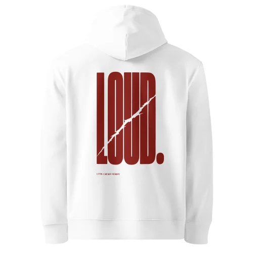 Hoodie aus Bio-Baumwolle, weiß - LOUD - LETM Heavy Series