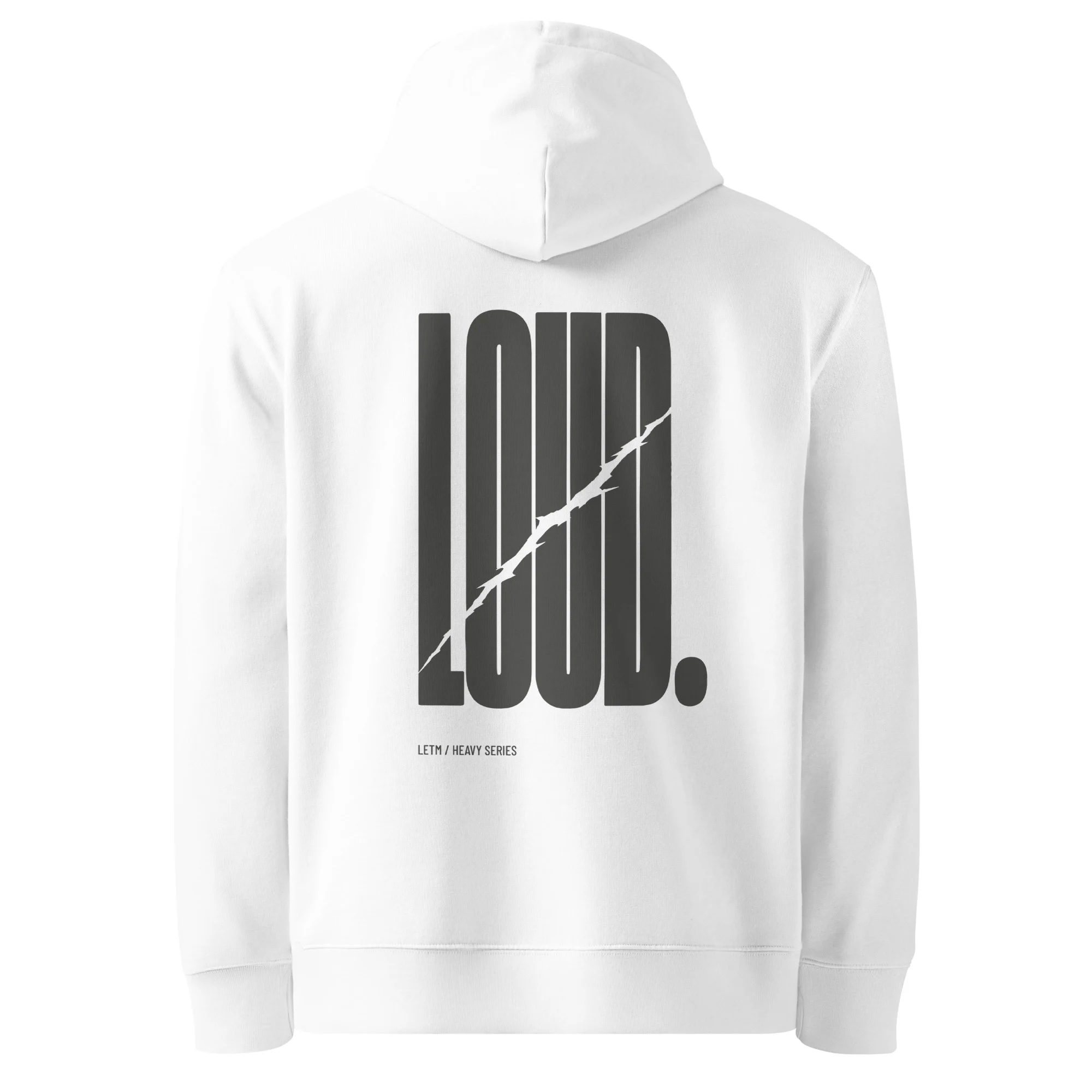 Hoodie aus Bio-Baumwolle, weiß - LOUD - LETM Heavy Series