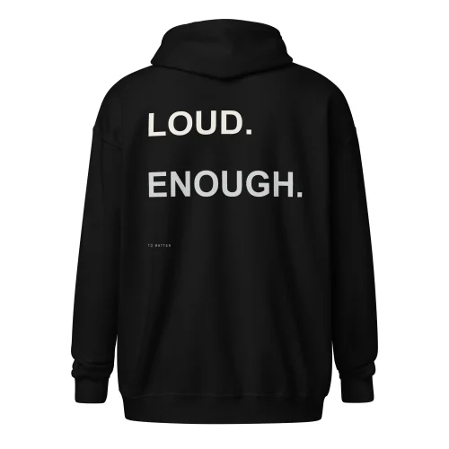 Streetwear Zip-Hoodie, Schwarz -Loud Enough.