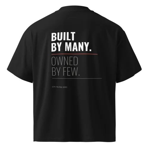 Streetwear Oversized T-Shirt, Bio-Baumwolle, Schwarz - Built By Many. Owned By Few.