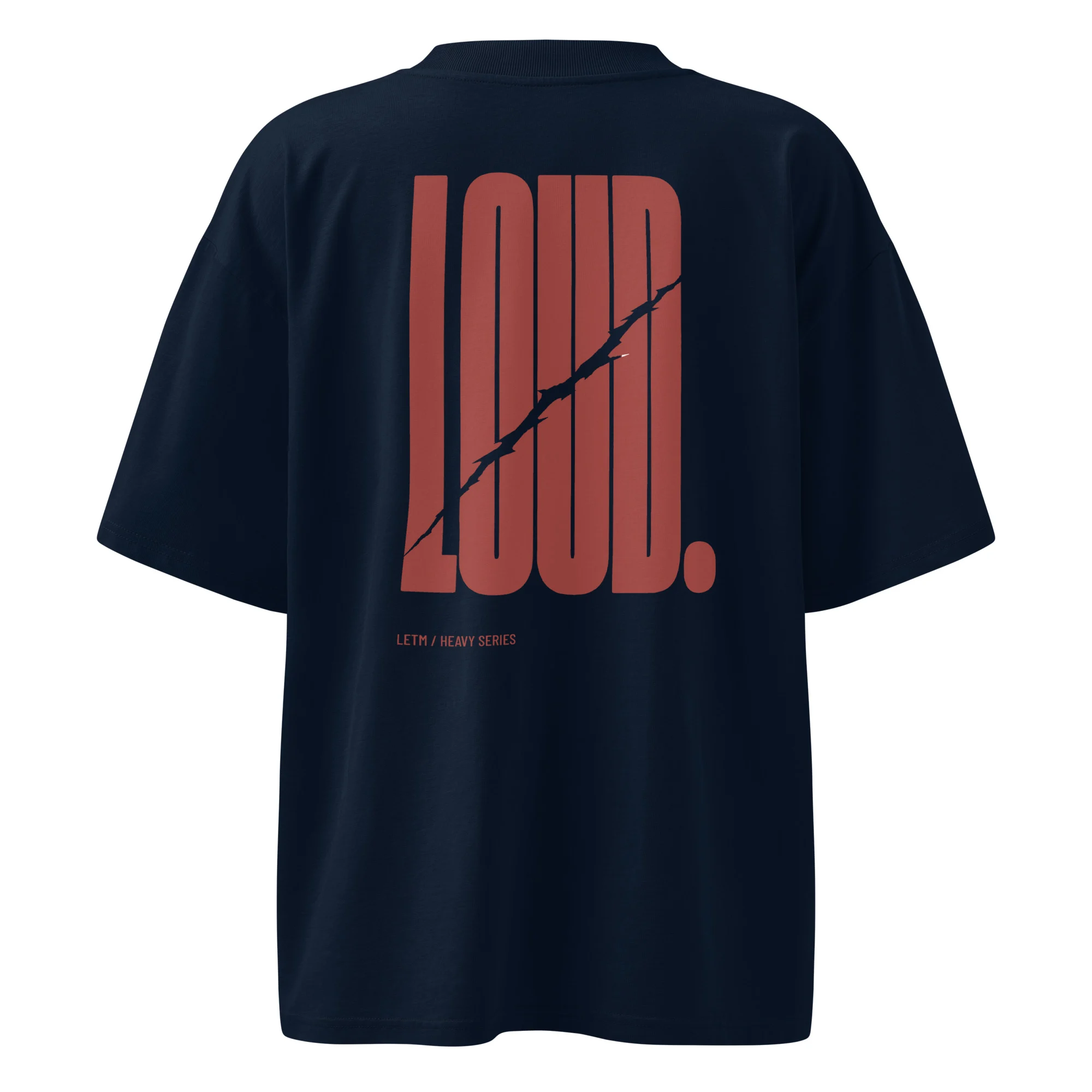 Oversized Organic Streetwear T-Shirt, French Navy - LOUD - LETM Heavy Series