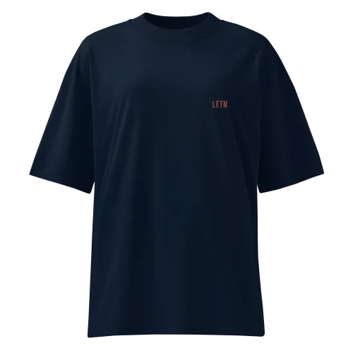 Oversized Organic Streetwear T-Shirt, French Navy - LOUD - LETM Heavy Series