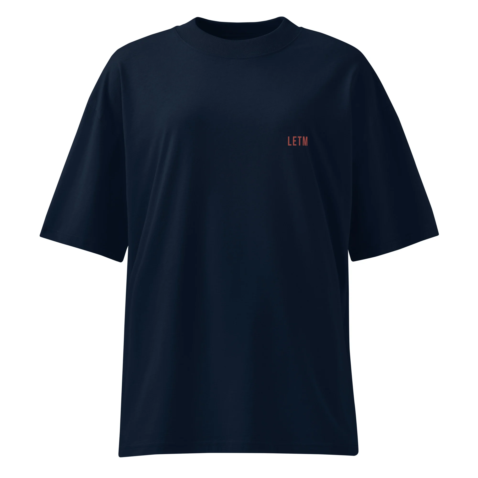 Oversized Organic Streetwear T-Shirt, French Navy - LOUD - LETM Heavy Series