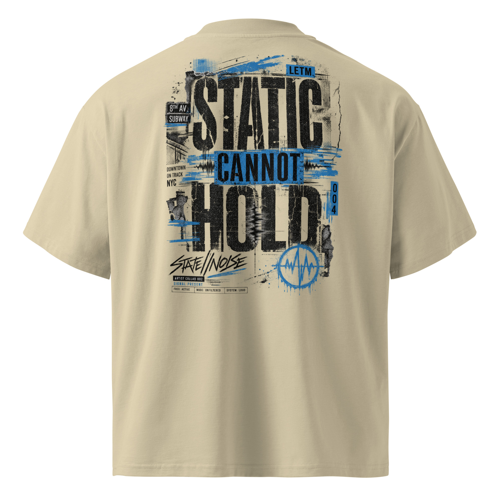 Static Cannot Hold – Oversized Shirt Weiß / Stein | LETM STATE//NOISE – Bild 3