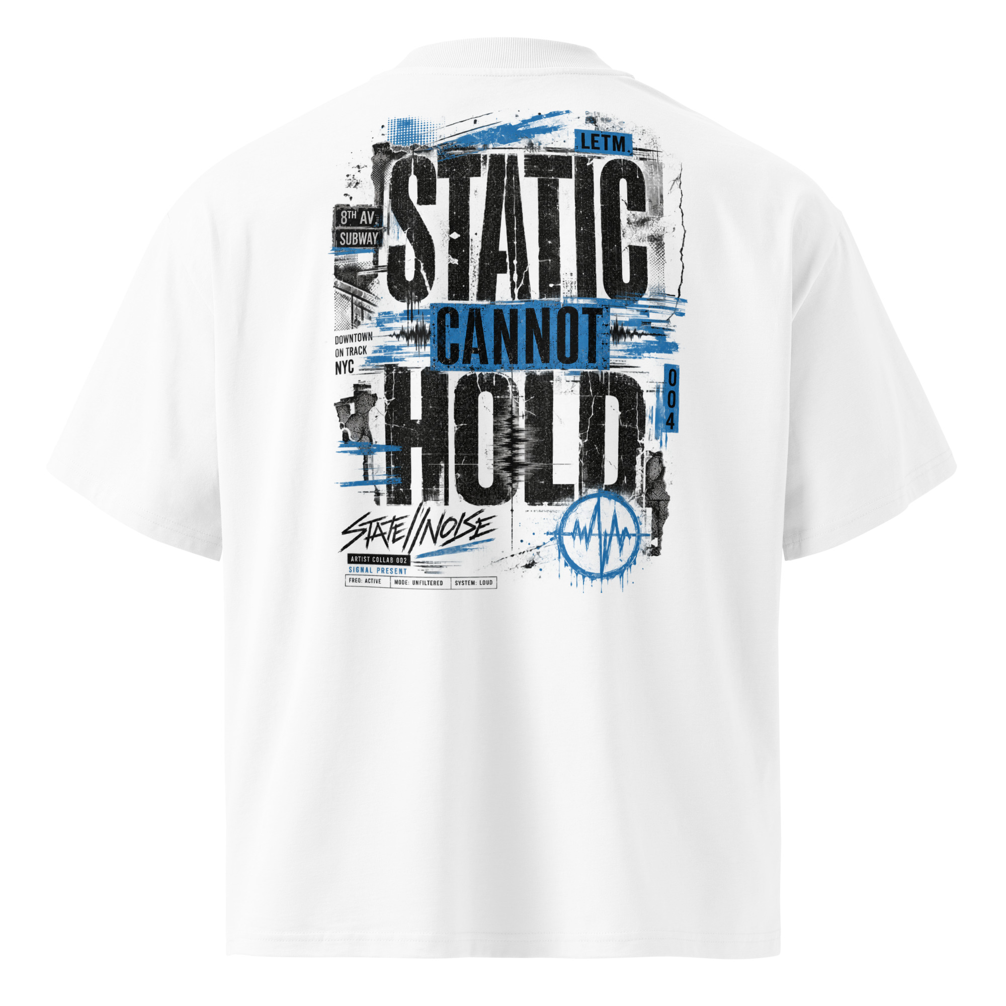 Static Cannot Hold – Oversized Shirt Weiß / Stein | LETM STATE//NOISE